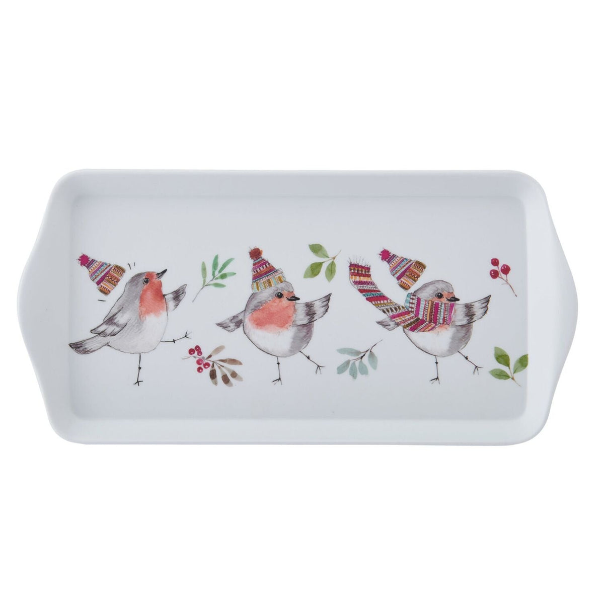 Tipperley Hill Melamine Winter Robin Tea Tray