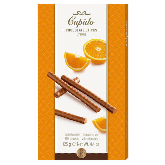 Cupido Milk Chocolate Orange Flavoured Chocolate Sticks - 125g
