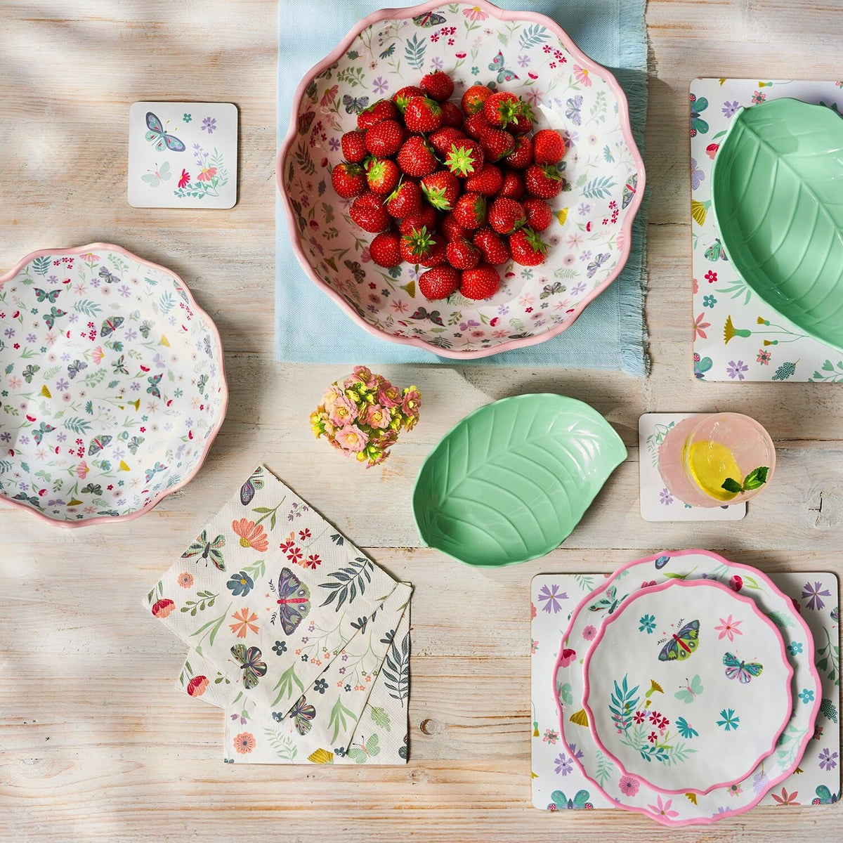 Butterfly Garden Melamine Side Plate