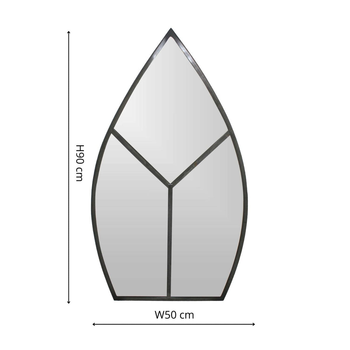 Ivyline Leaf Arch Outdoor Mirror – Natural Black 90cm