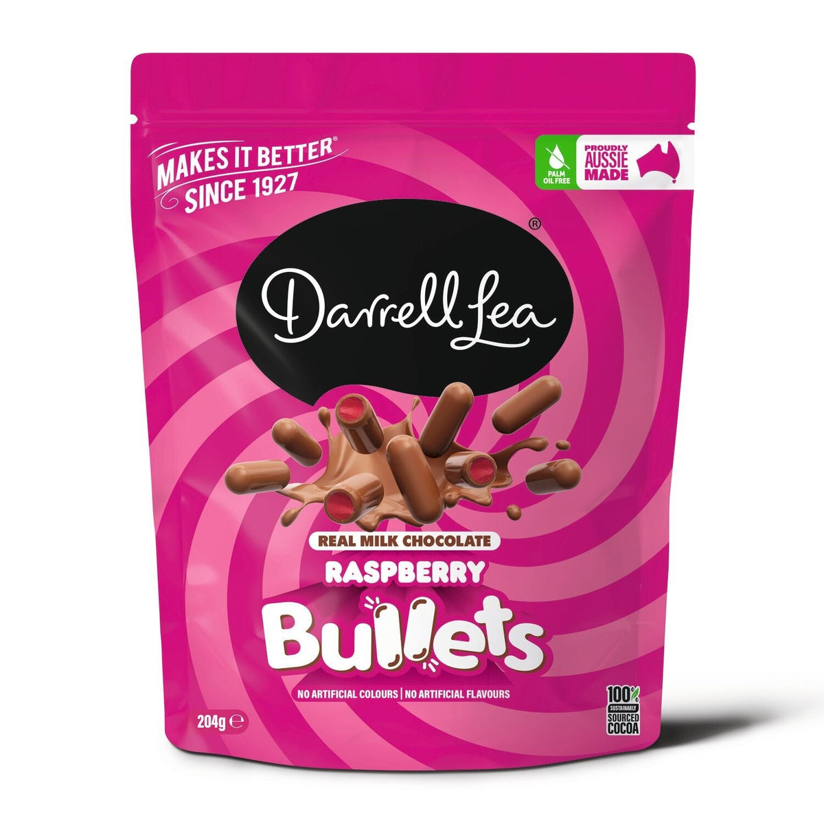 Darrell Lea Milk Chocolate Raspberry Bullets