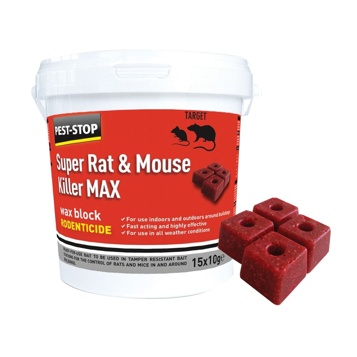 Pest-Stop Super Rat & Mouse Killer MAX Wax Blocks
