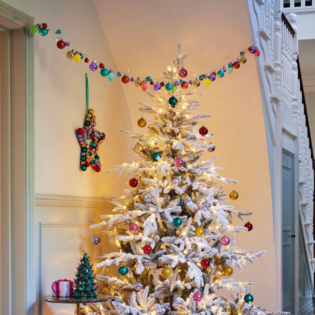 Lakeland Bright Mixed Bauble Garland Lights 1.8m