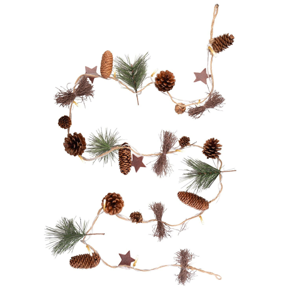 Lakeland Light Up Pinecone and Twig Garland 1.8m