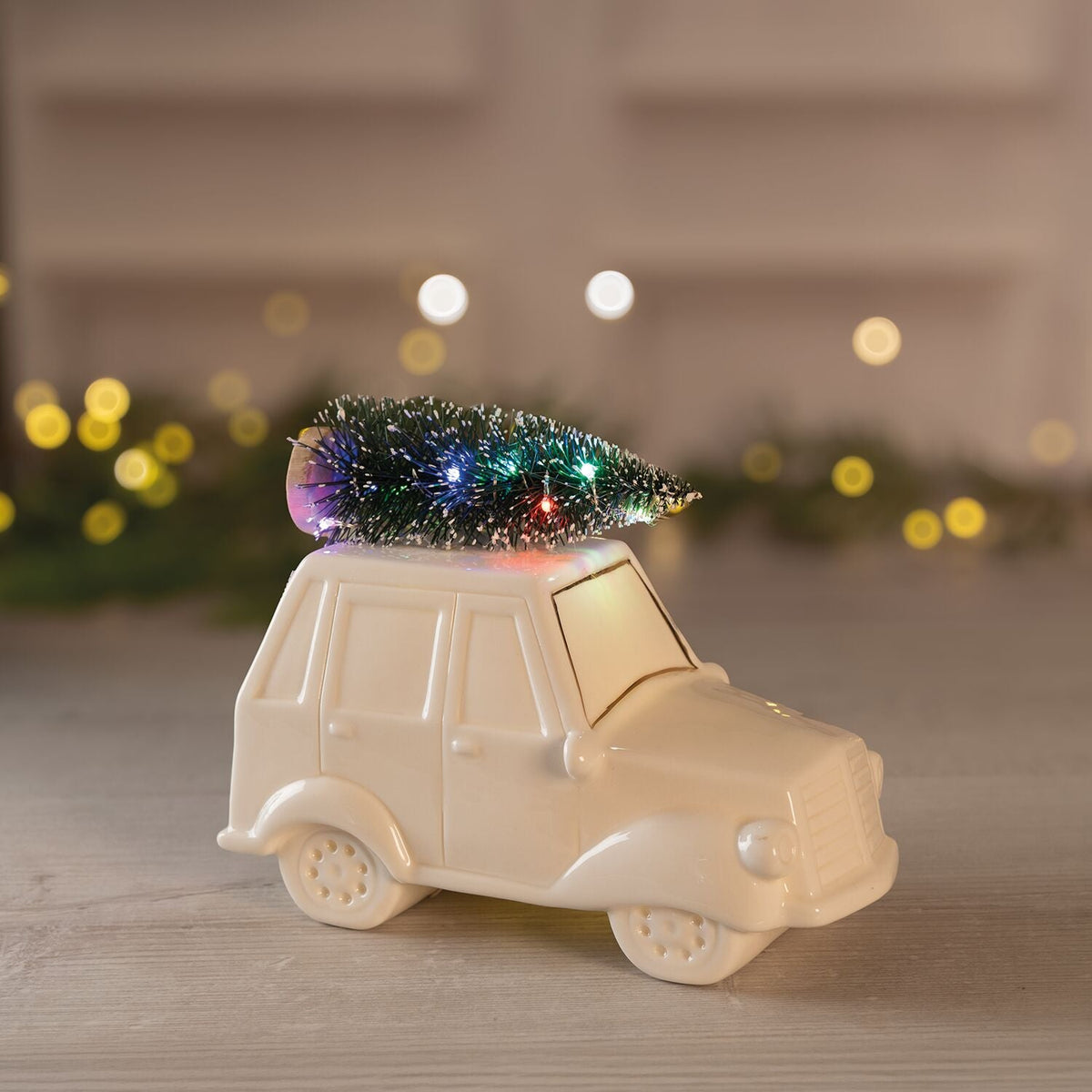 Lakeland Light Up Ceramic Car with Tree
