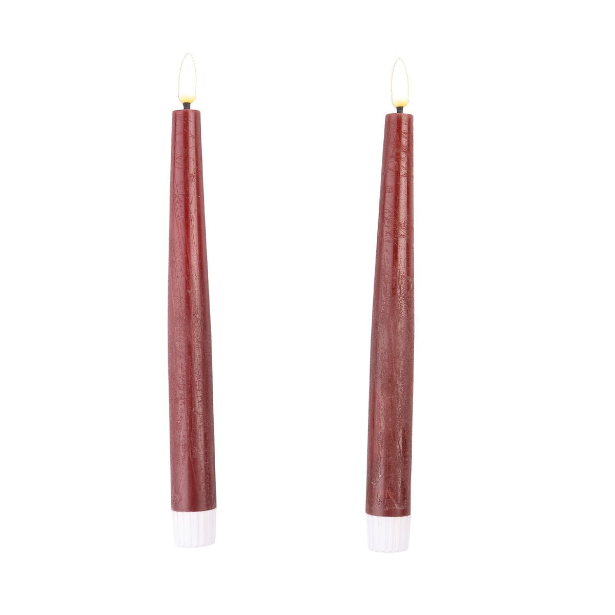 Lakeland Red LED Taper Candles – Set of 2
