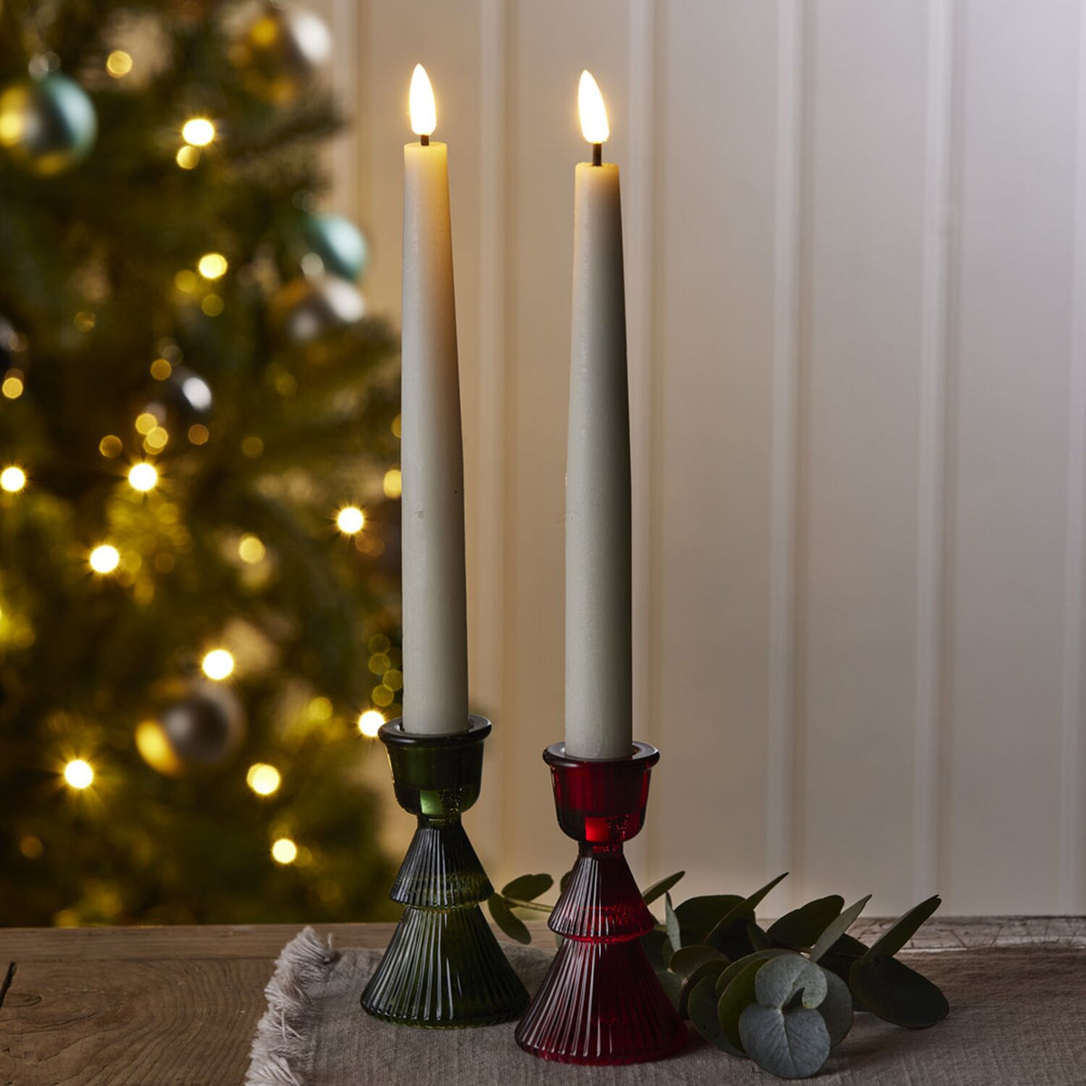 Lakeland White LED Taper Candles – Set of 2