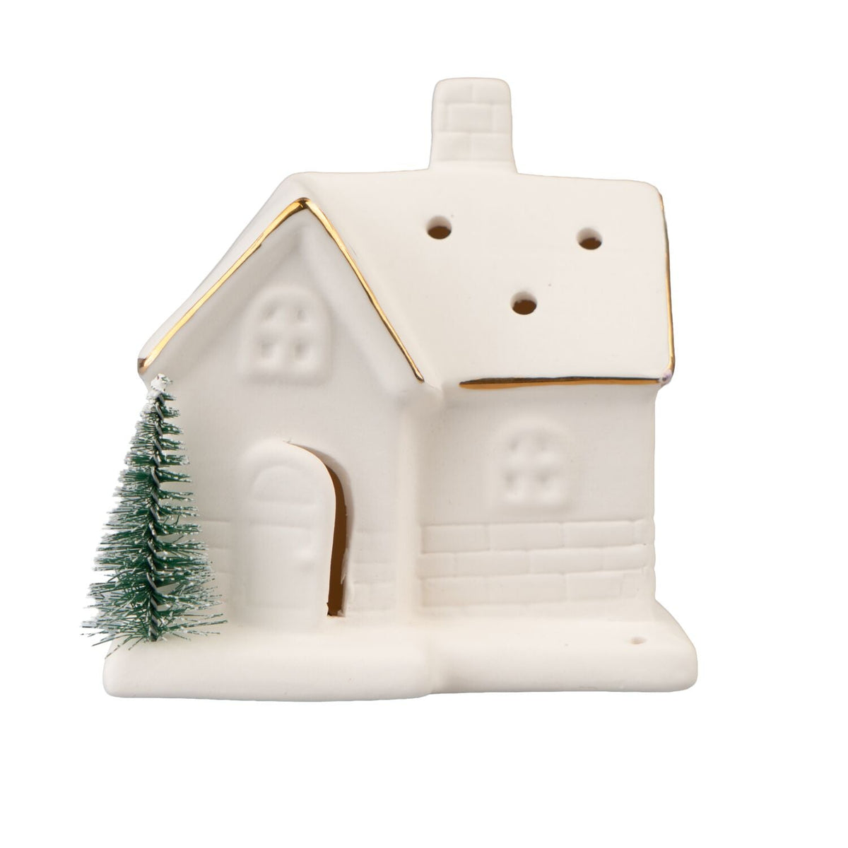 Lakeland White Ceramic LED House Lantern
