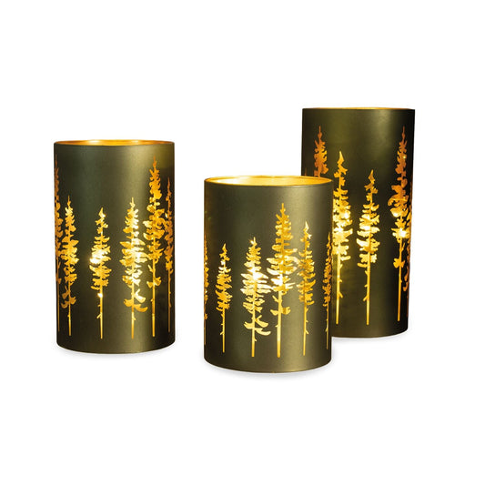 Lakeland Green Light-Up Votives - Set of 3