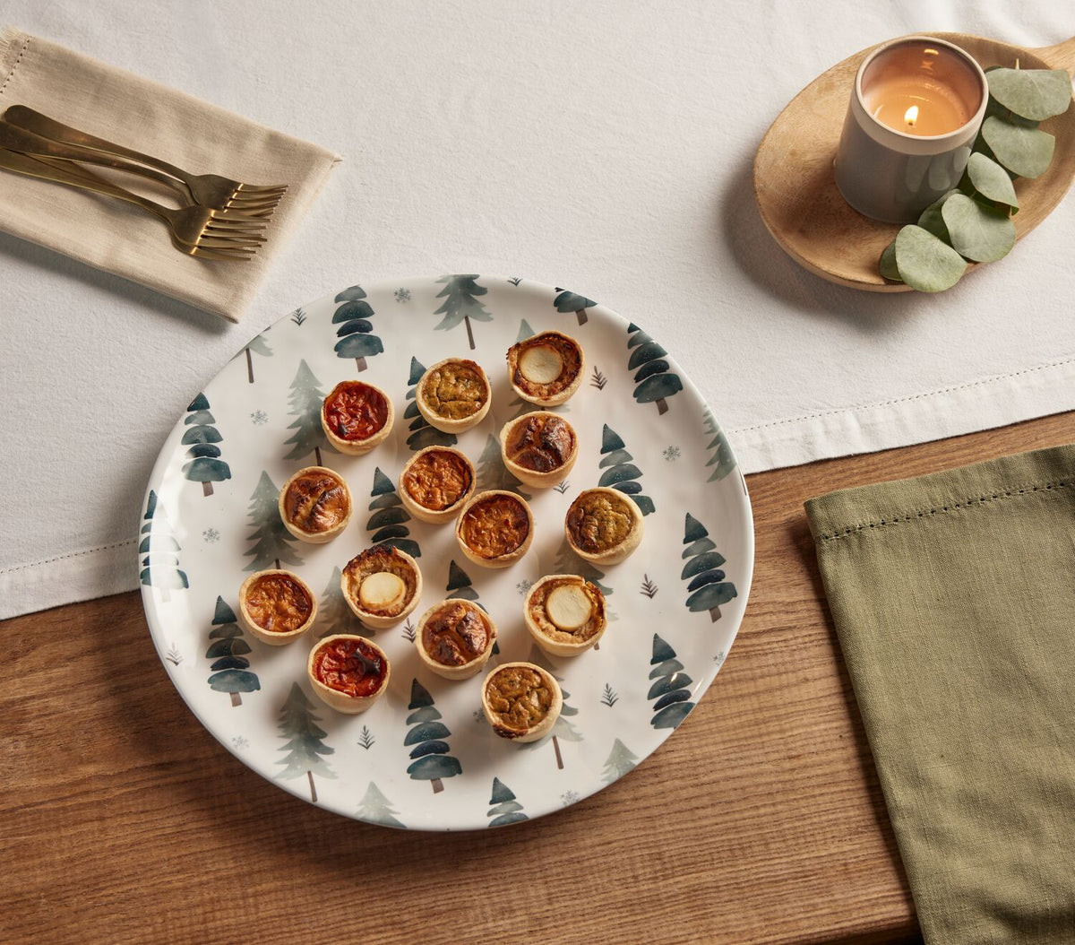 Frosted Woodland Square Melamine Serving Platter