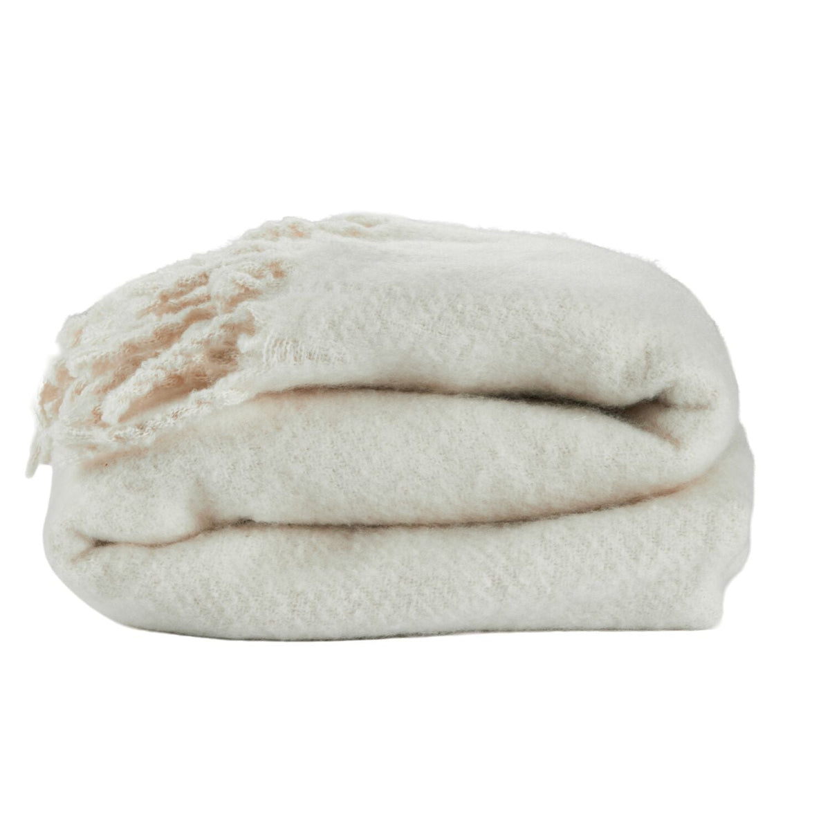 Lakeland Oatmeal Faux Mohair Throw
