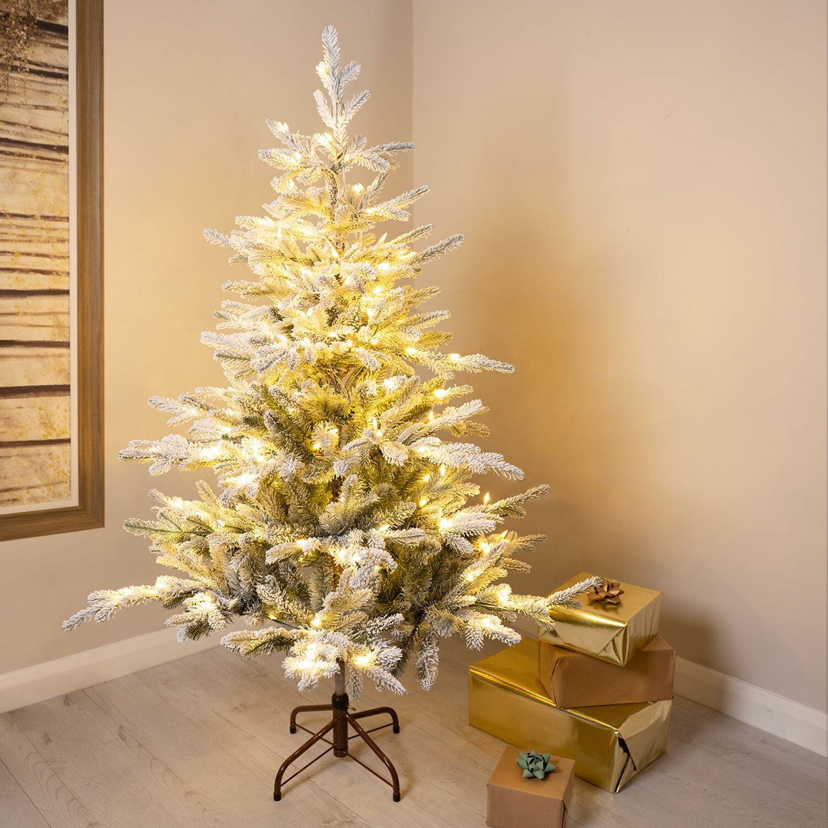 Lakeland White Pre-Lit Christmas Tree 5ft