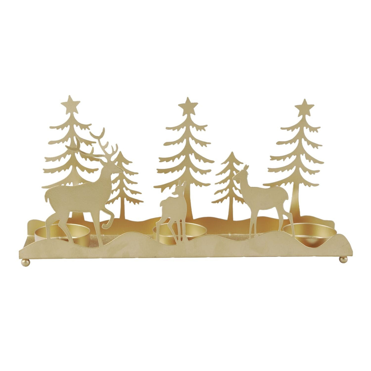Lakeland Deer and Tree Gold Tealight Holder