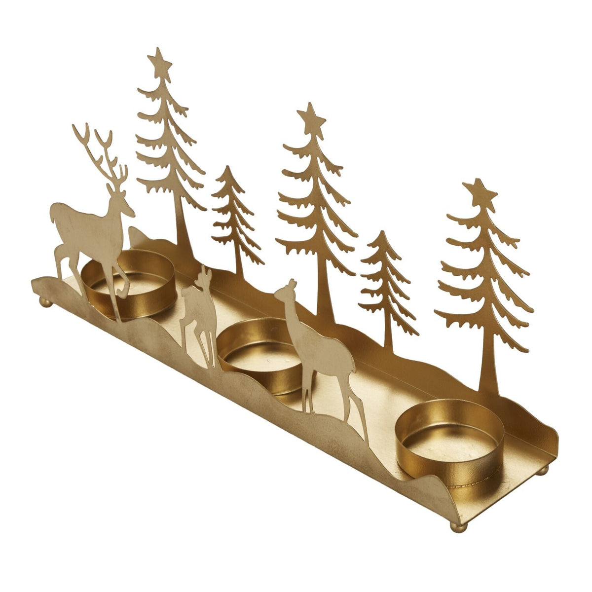 Lakeland Deer and Tree Gold Tealight Holder