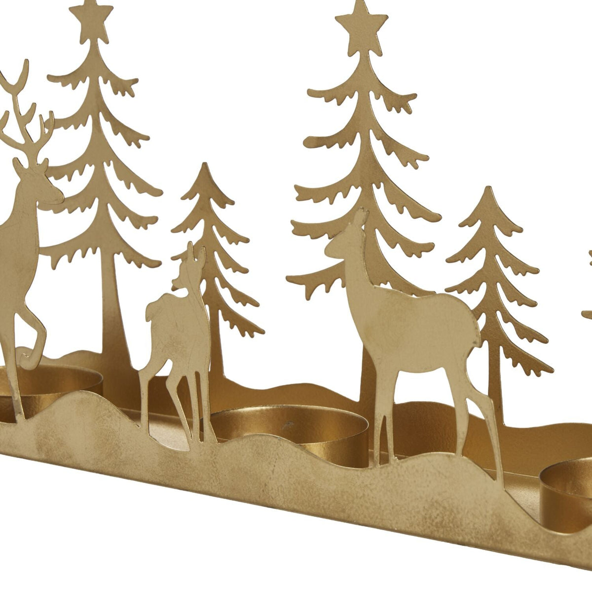 Lakeland Deer and Tree Gold Tealight Holder