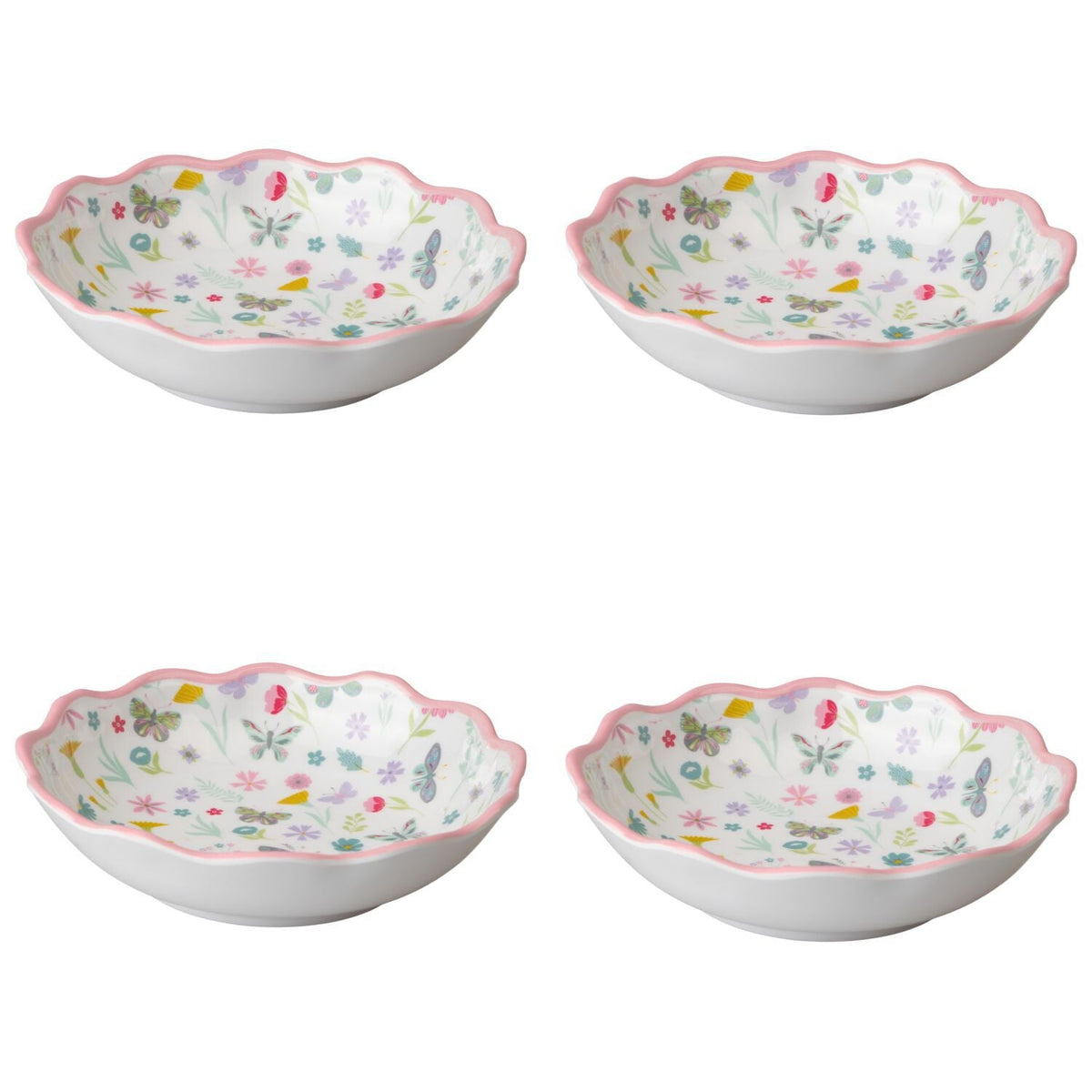 Butterfly Garden Melamine Bowls - Set of 4