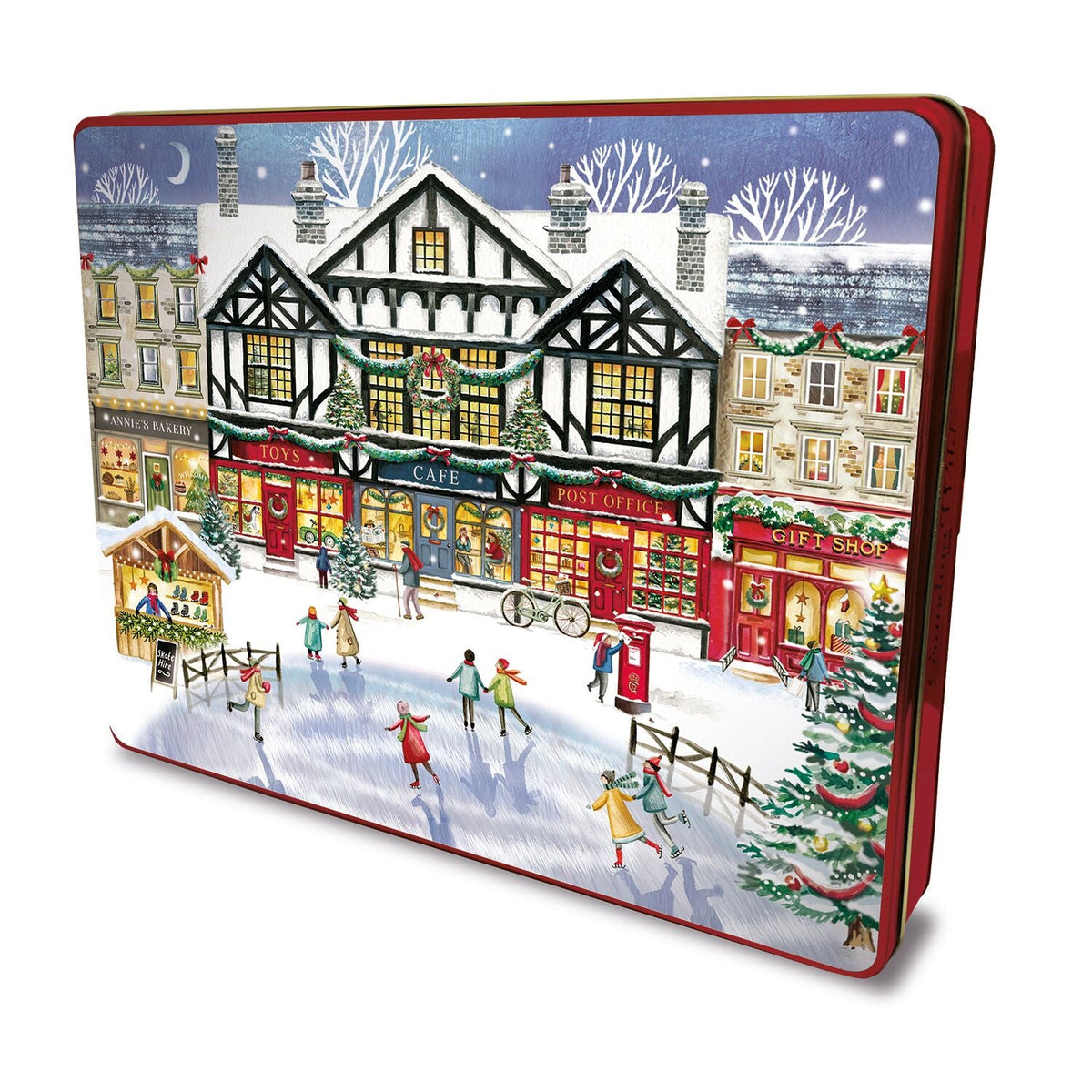 Grandma Wilds Embossed Christmas High Street Biscuit Tin