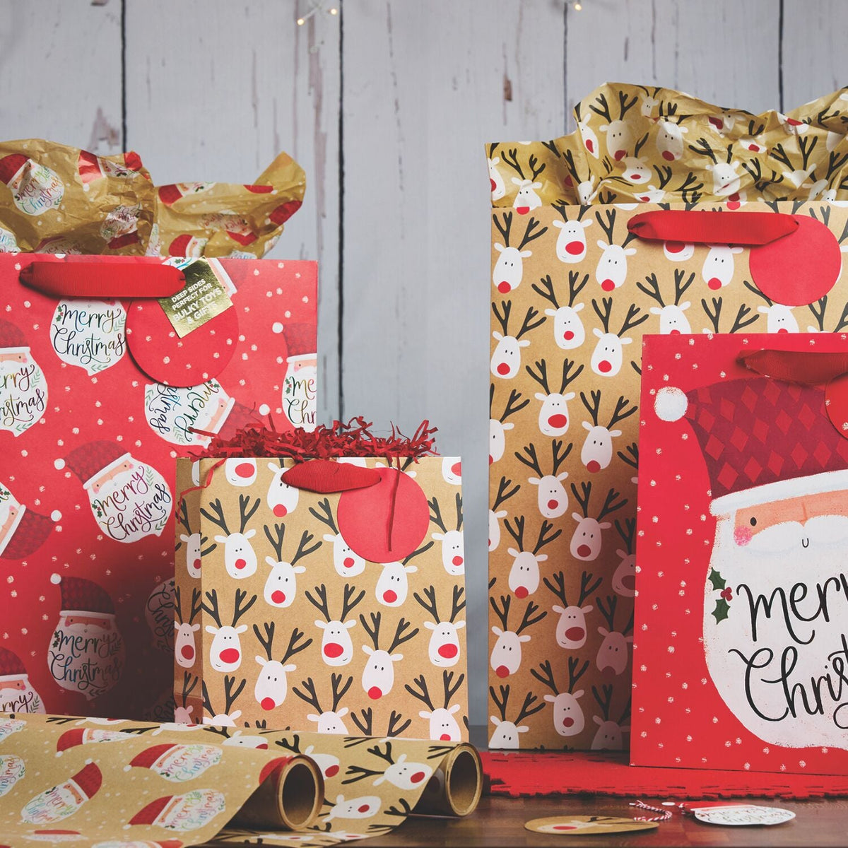 Glick Reindeer Selfie Kraft Wrapping Paper 3m