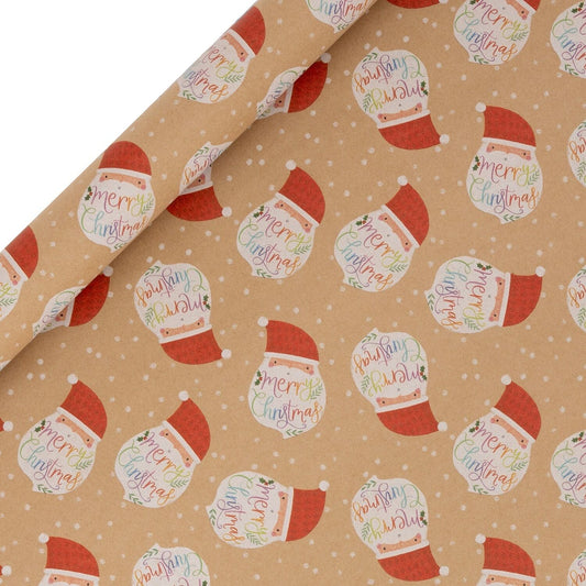 Glick Rainbow Santa Selfie Kraft Wrapping Paper 3m