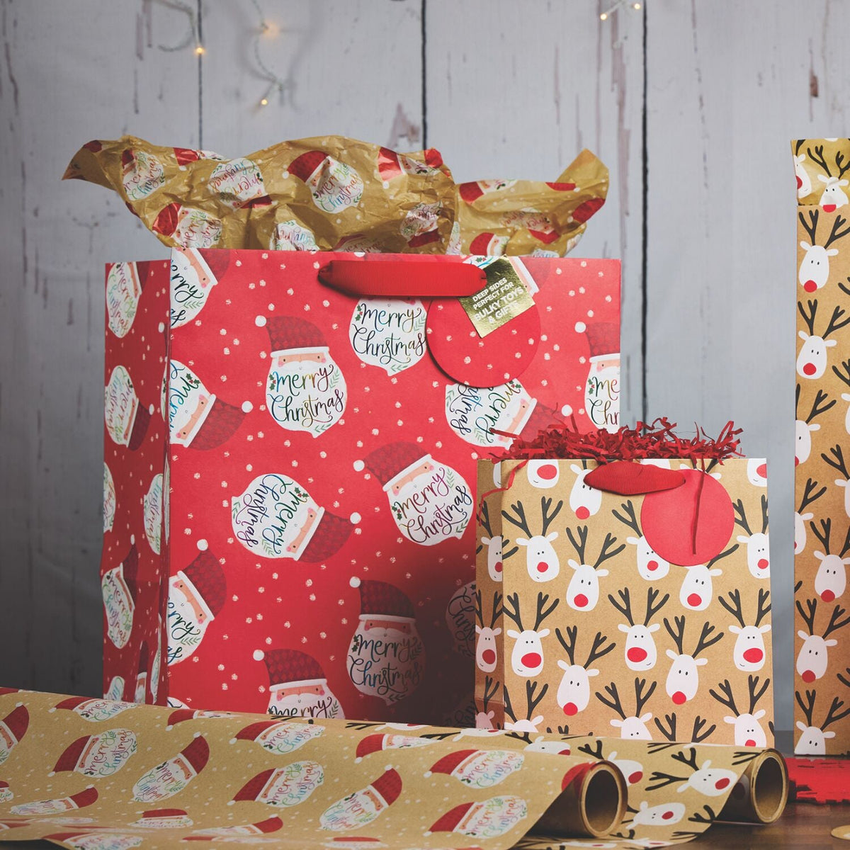 Glick Rainbow Santa Selfie Kraft Wrapping Paper 3m