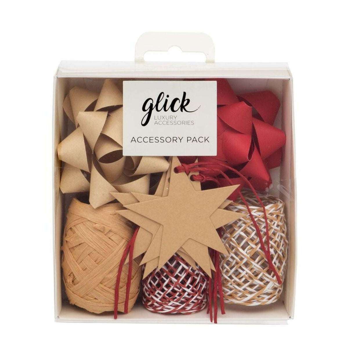 Glick Kraft and Red Gift-Wrapping Accessory Box