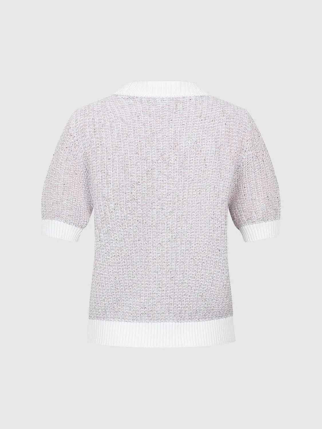 Textured Weave With Contrast Trim Cardigan