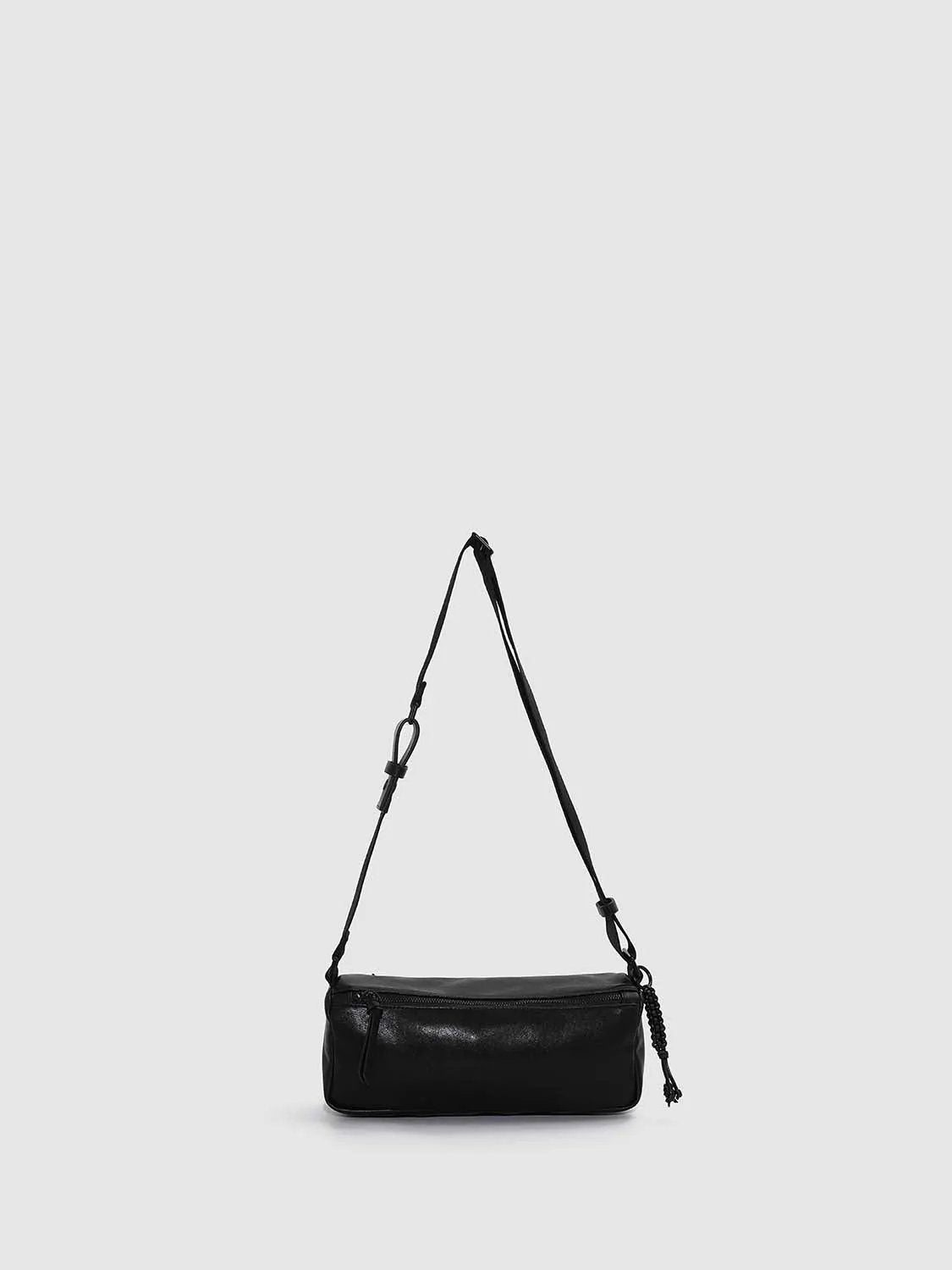 Minimalist Textile Lined Faux Leather Crossbody Bag