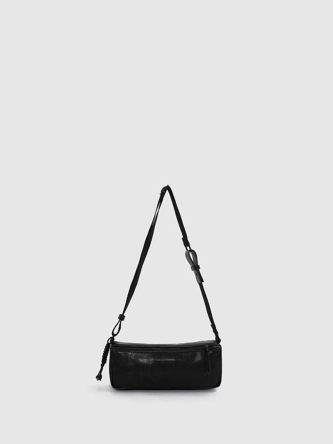 Minimalist Textile Lined Faux Leather Crossbody Bag