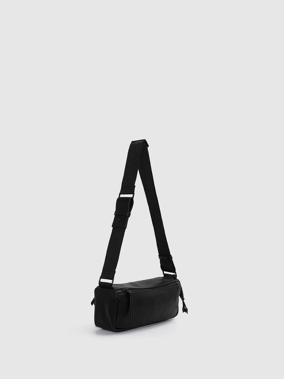 Minimalist Textile Lined Faux Leather Crossbody Bag