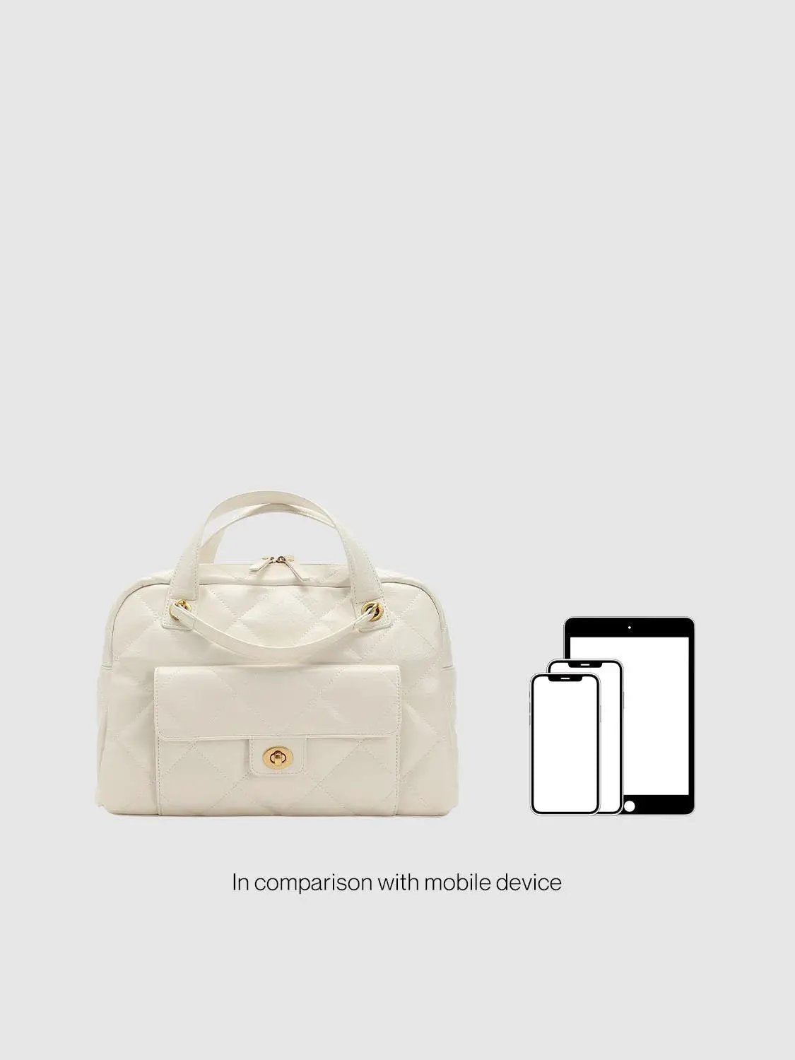Cream Quilted Chain Detail Backpack With Gold Hardware