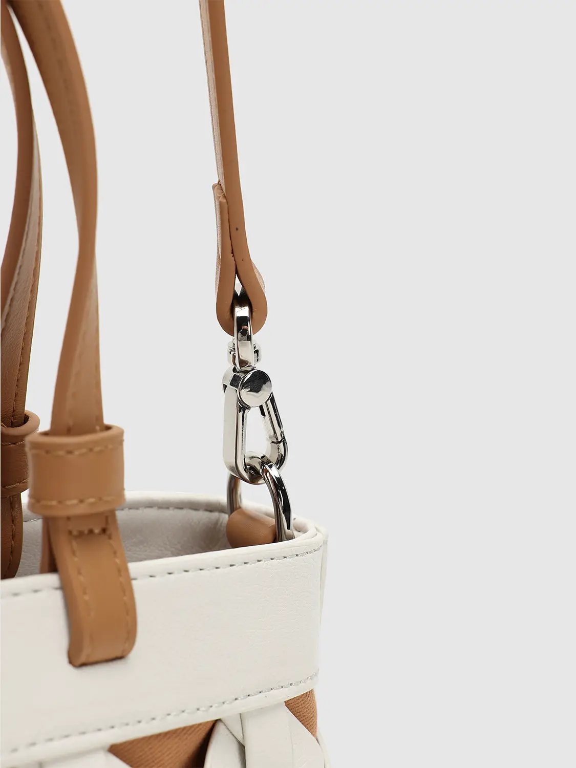 Lattice Texture With Dual Handles Shoulder Bag