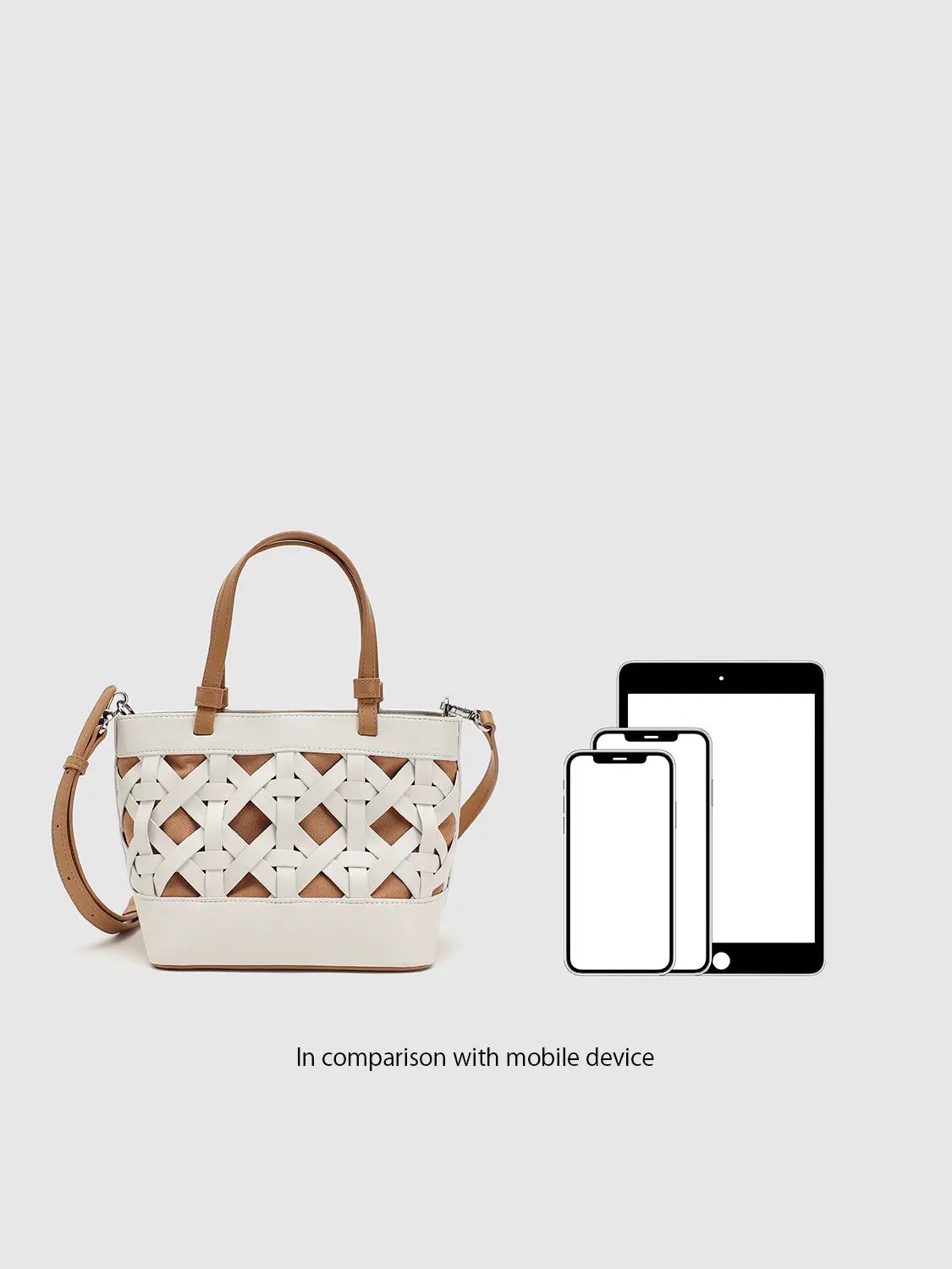 Lattice Texture With Dual Handles Shoulder Bag