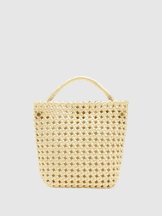 Straw Crochet Square Handle Shoulder Bag