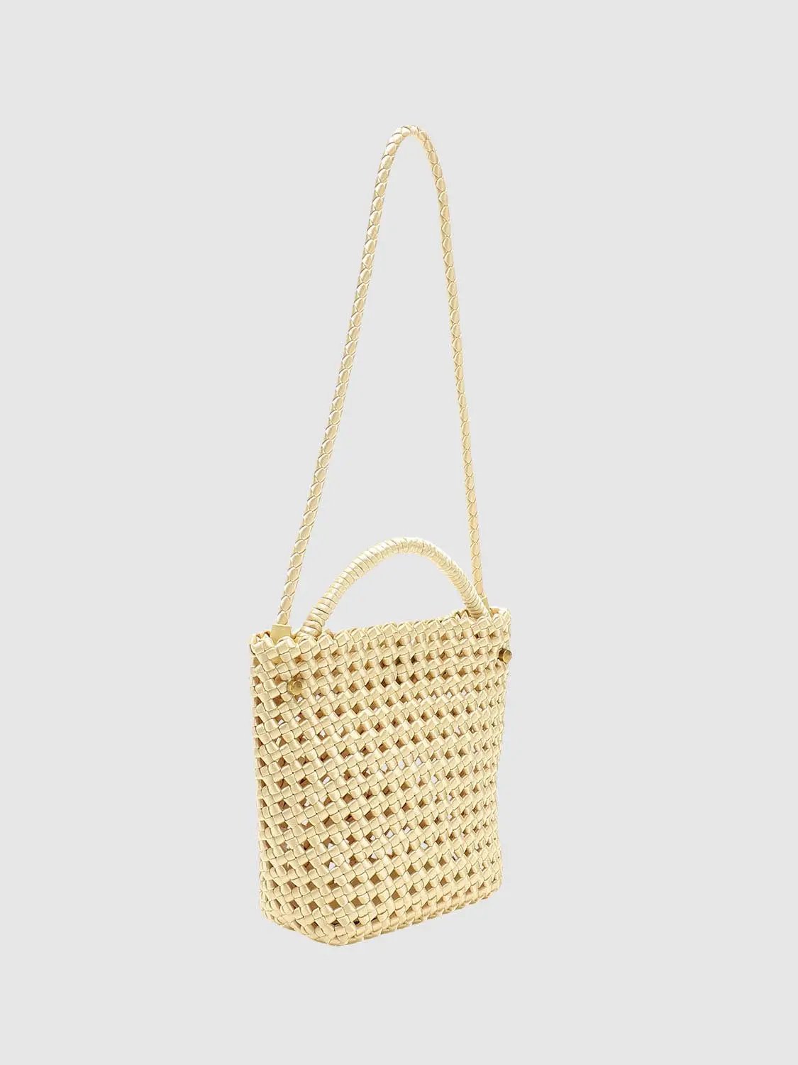 Straw Crochet Square Handle Shoulder Bag