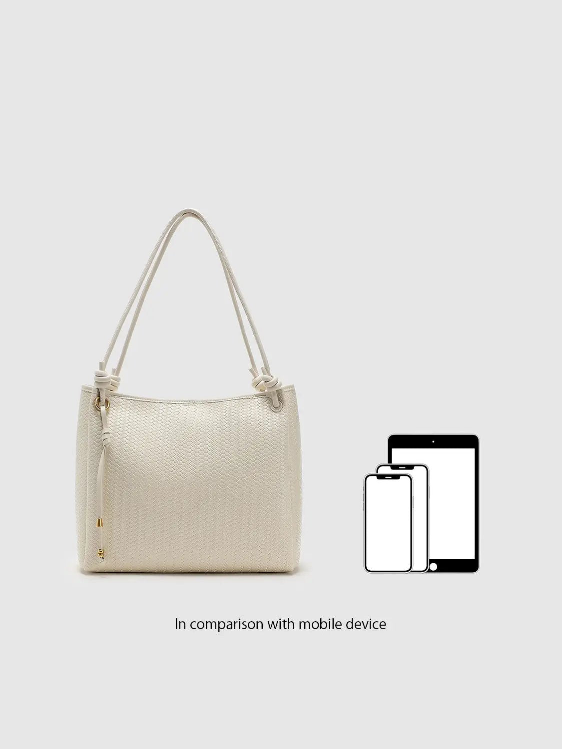 Vertical Weave Oversize Faux Leather Shoulder Tote Bag