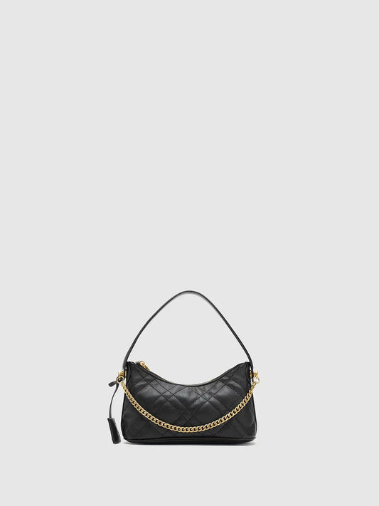 Quilted Faux Leather Chain Strap Chic Crossbody Handbag