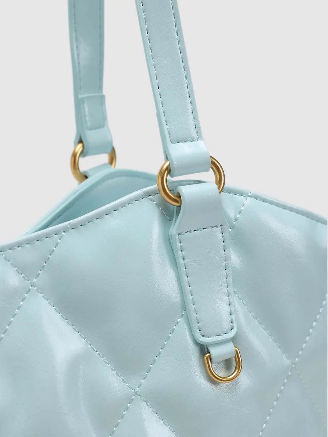 Diamond Quilted Large Capacity Shoulder Tote Bag