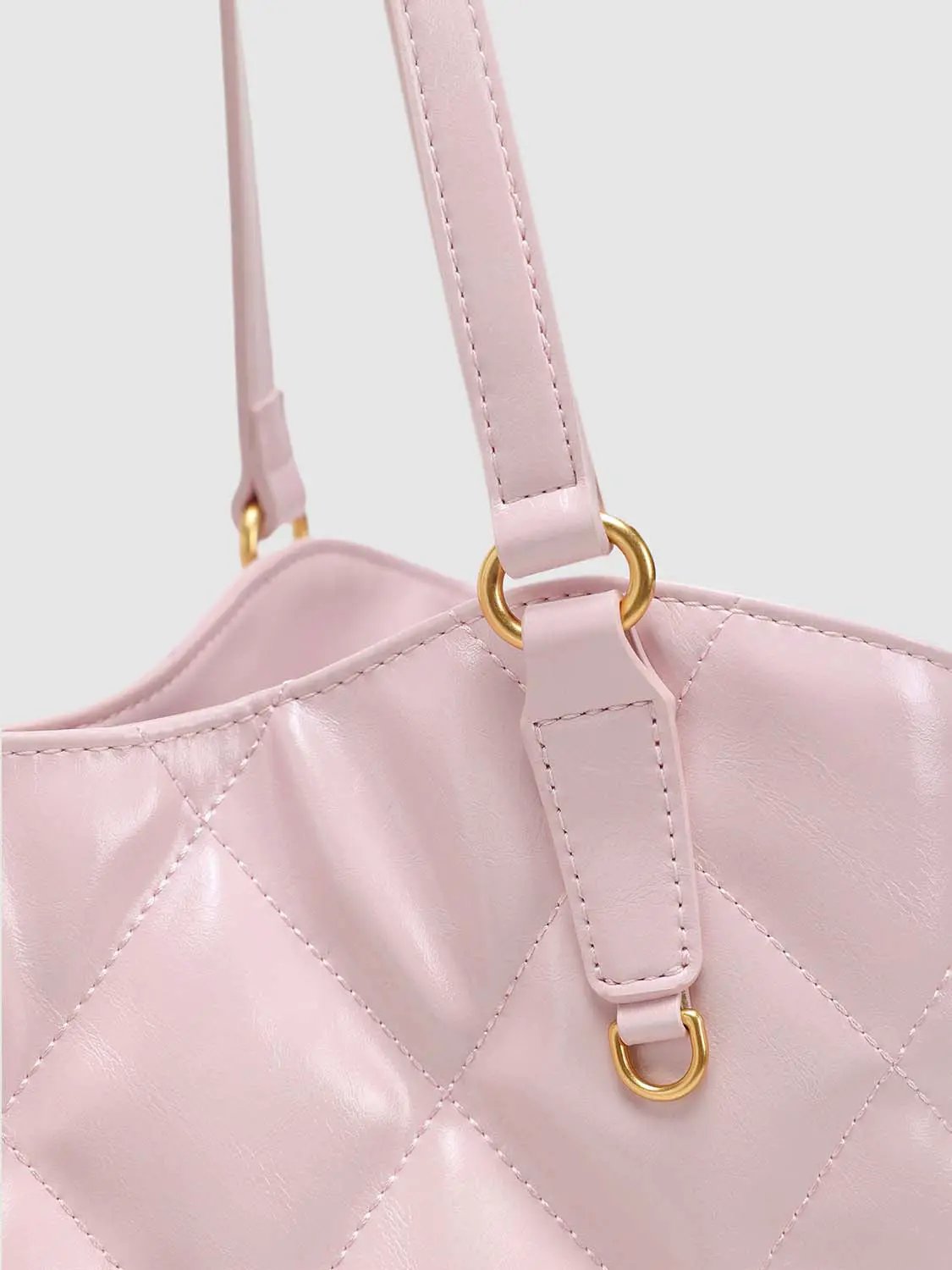 Diamond Quilted Large Capacity Shoulder Tote Bag