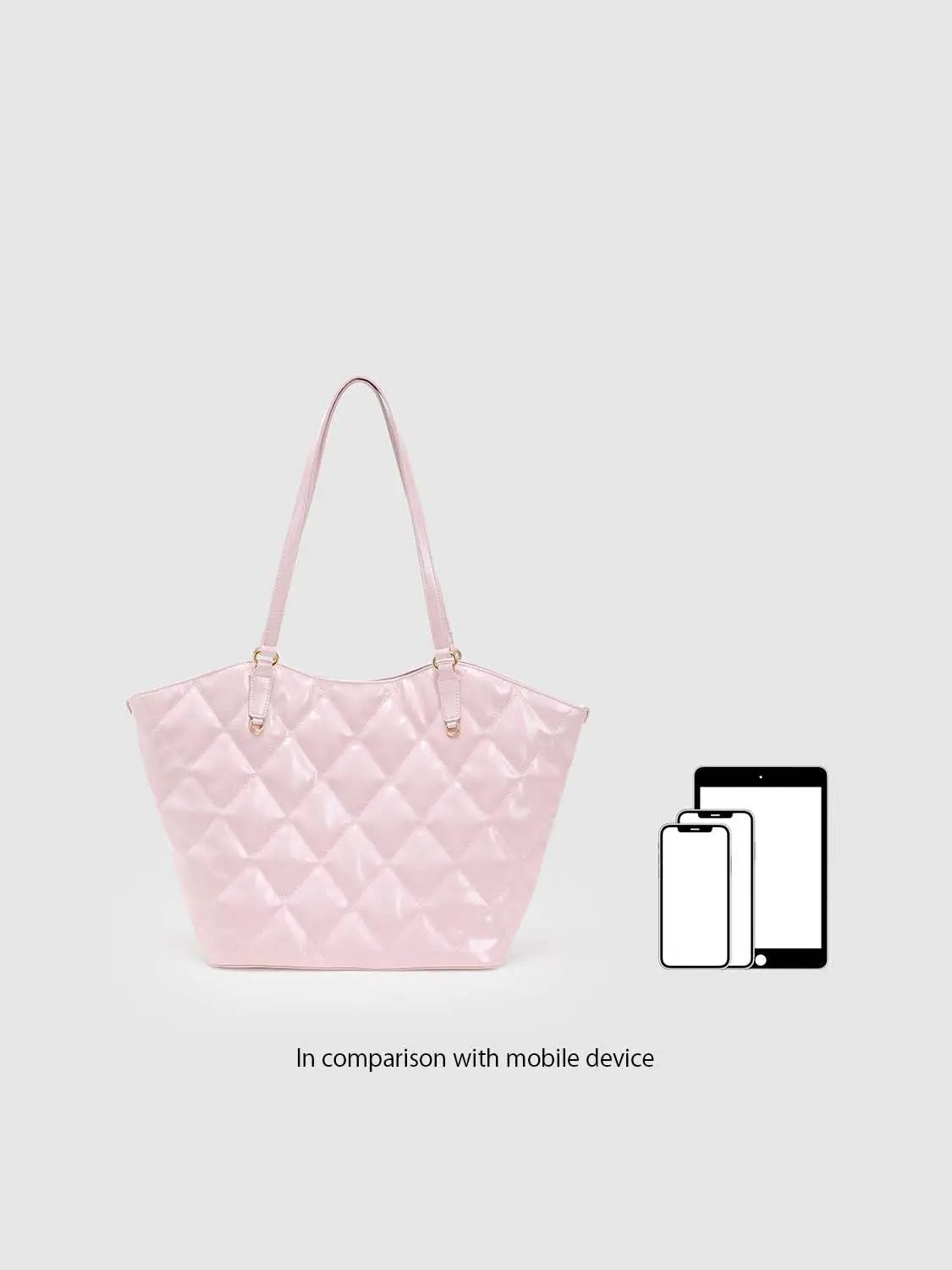 Diamond Quilted Large Capacity Shoulder Tote Bag