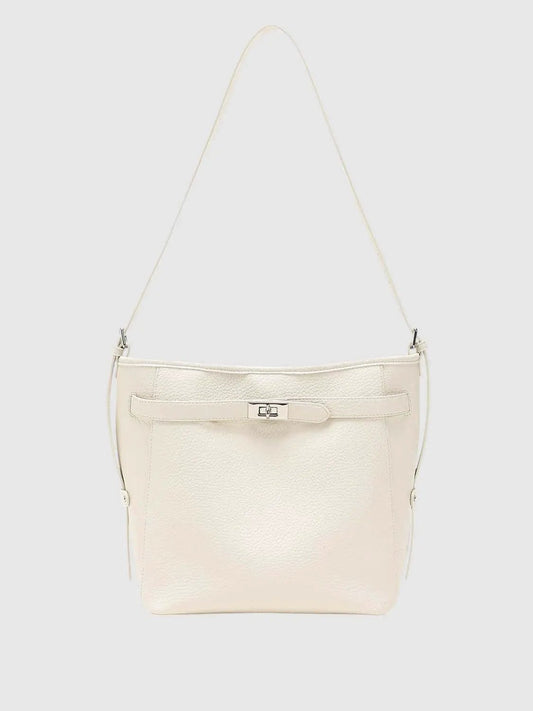 Textile Lining Faux Leather Shoulder Bag
