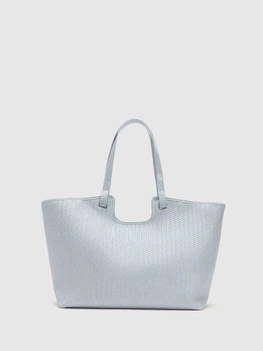 Large Capacity Light Metallic Faux Leather Top Shoulder Bag