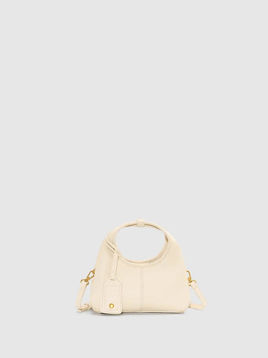 Canvas Stitch Detail Mini Hobo Shoulder Bag