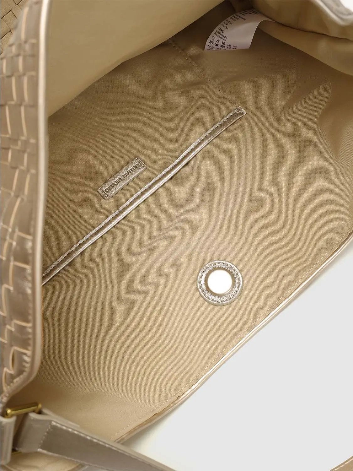 Metallic Faux Leather Hobo Shoulder Bag