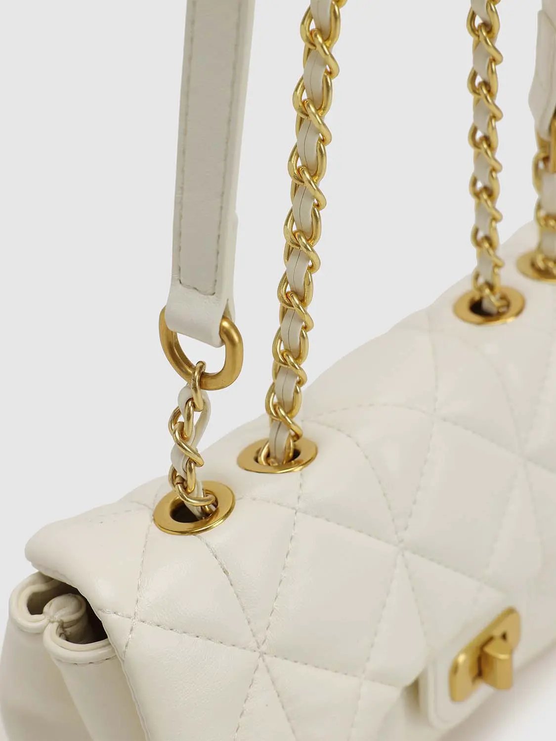 Quilted Chain Shoulder Satchel Bag