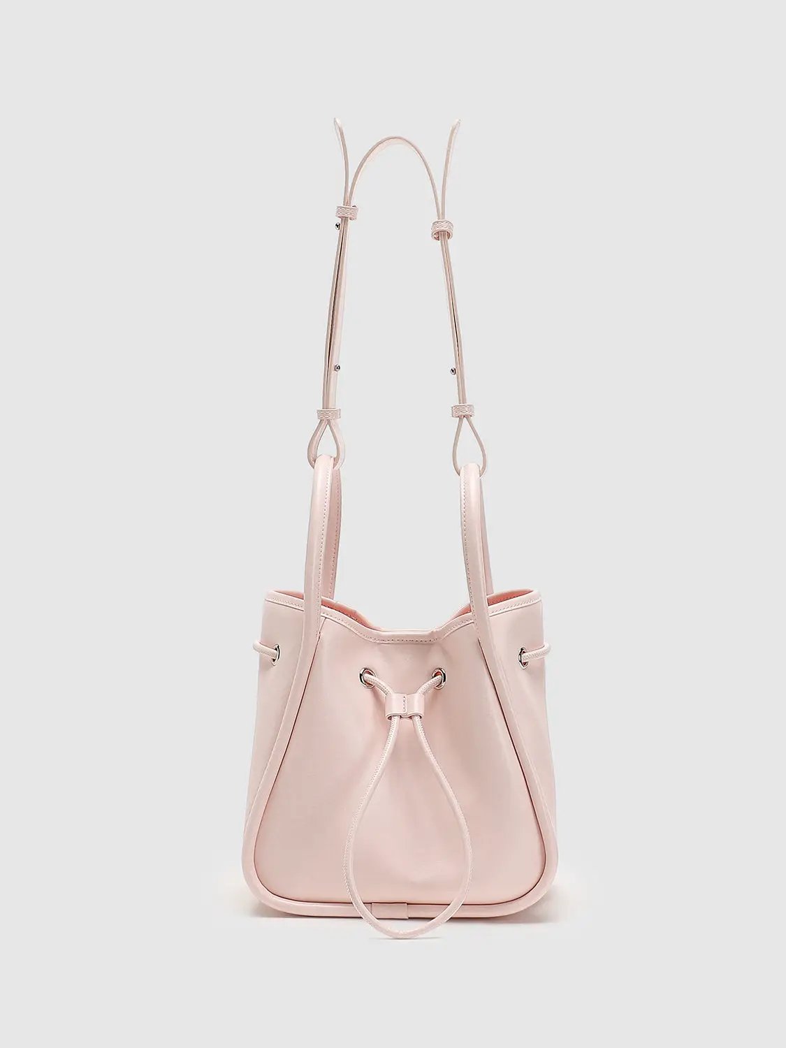 Drawstring Shoulder Carry Casual Bucket Handbag
