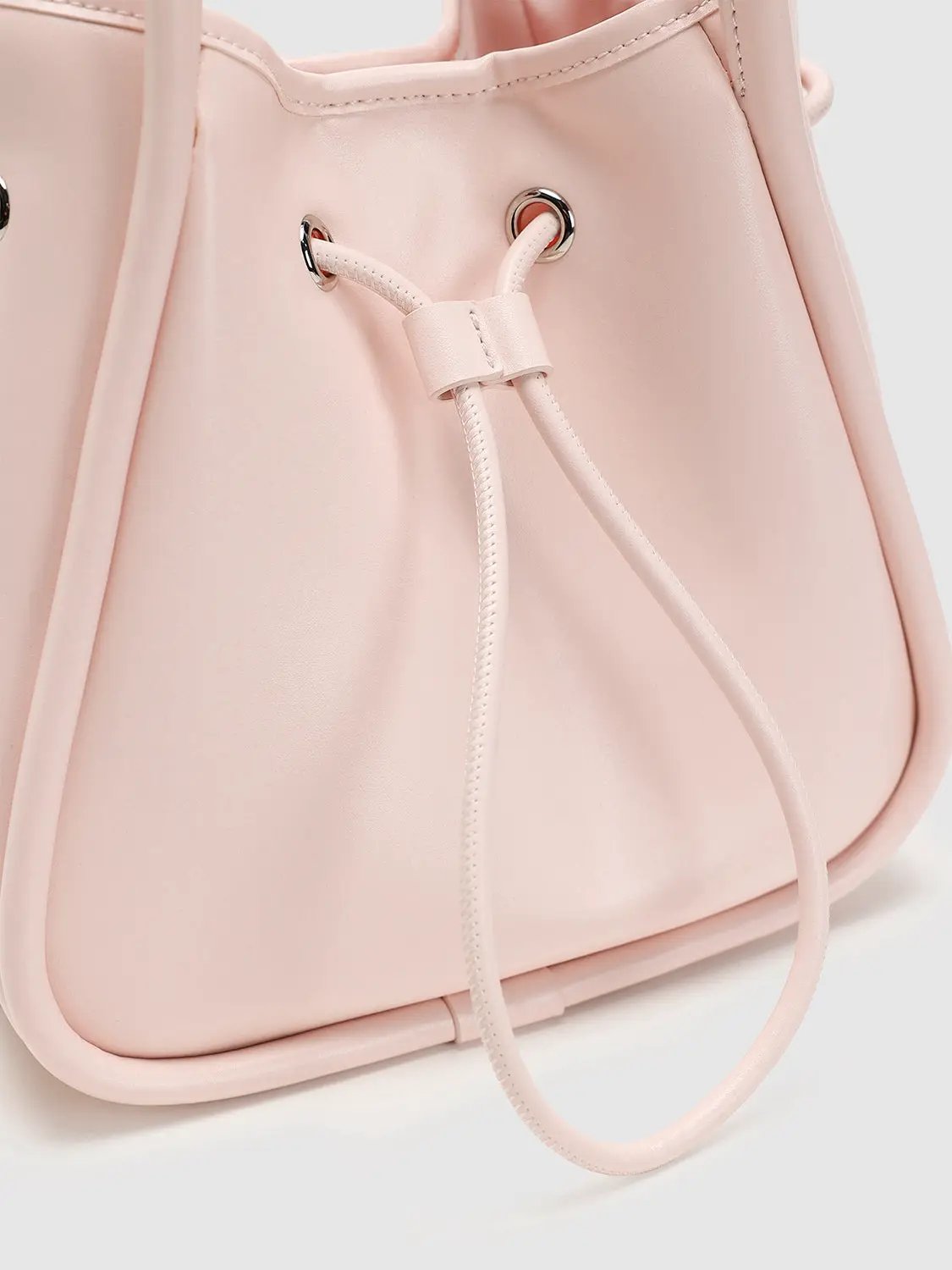 Drawstring Shoulder Carry Casual Bucket Handbag