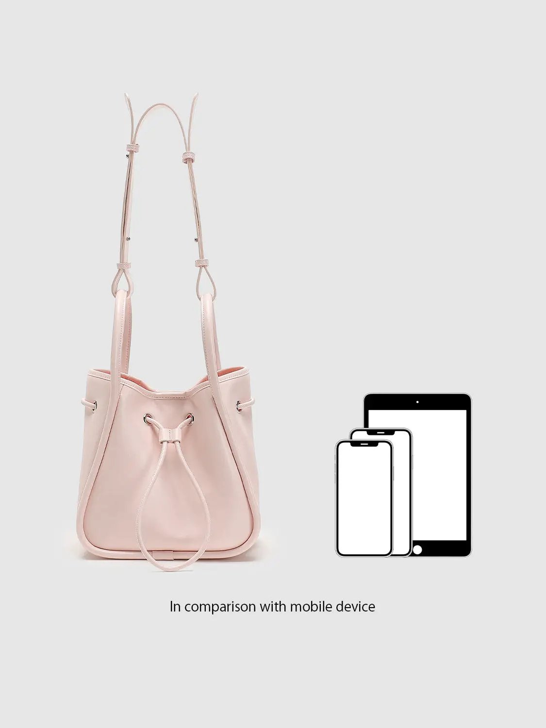 Drawstring Shoulder Carry Casual Bucket Handbag