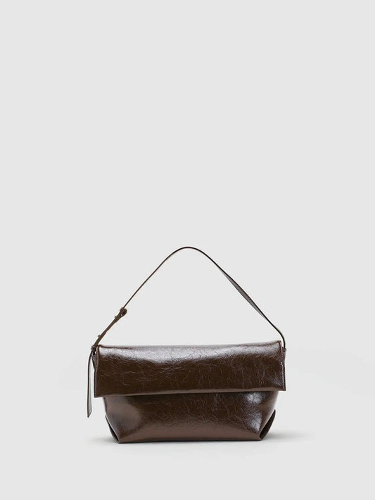 Medium Thickness Textured Flap Shoulder Bag