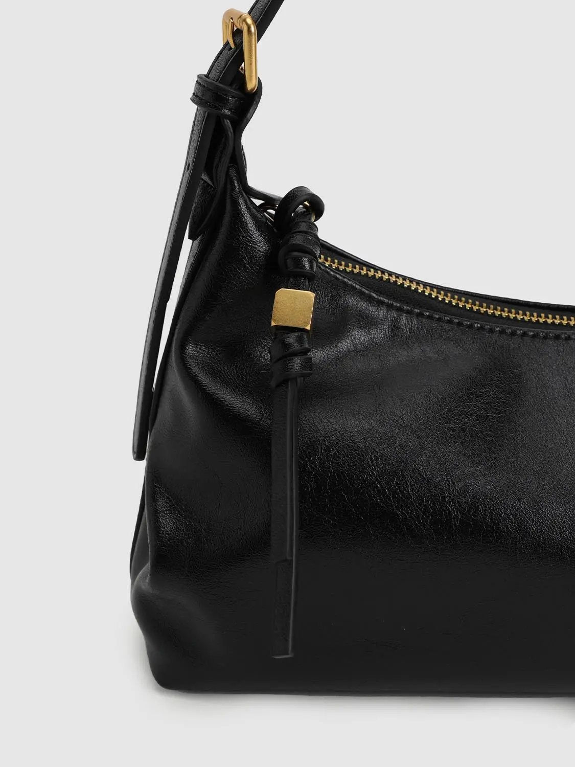 White Artificial Leather Hobo Bag