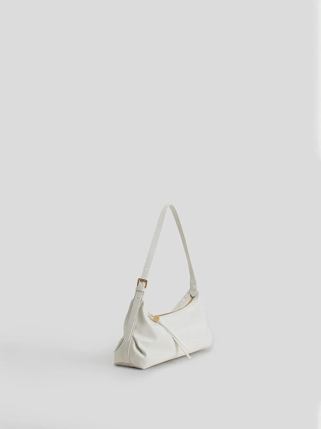 White Artificial Leather Hobo Bag